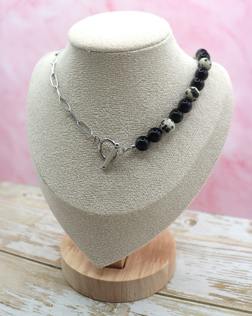 Collar Half-Negro Jaspeado