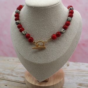 Collar Rojo Jaspeado